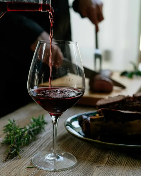 Glass of red wine